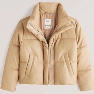 A&F Vegan Leather Mini Puffer